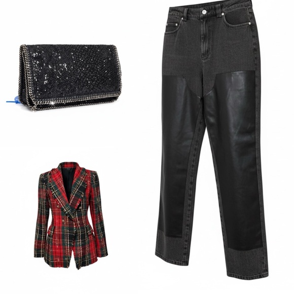 Stella McCartney Falabella Fold-Over Clutch – Black Shimmer | Like New. COA - Picture 10 of 10